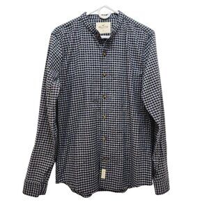 Hollister Stretch plaid shirt Mens long sleeve Button-Up Size M black & white